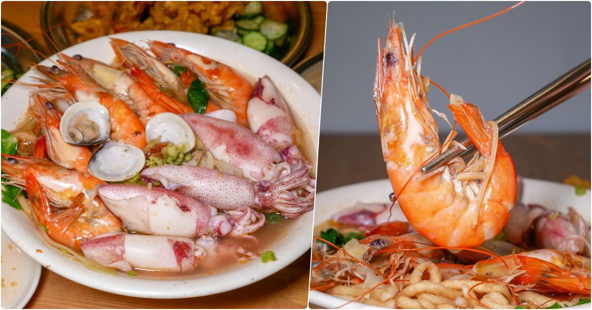 136海鮮麵成功市場店，科技大樓站美食，中繼市場裡超紅的排隊店，無敵澎湃痛風超蝦麵太好吃啦 @鄉民食堂