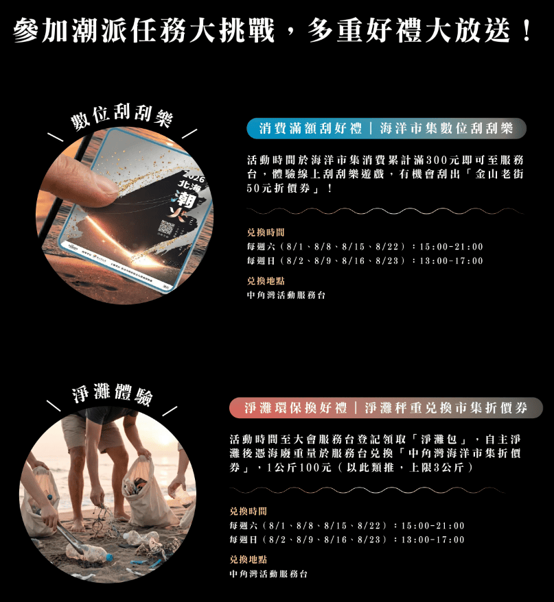 2026北海潮與火完整攻略｜金山中角灣火舞光影藝術節，交通時間金山老街美食一次看