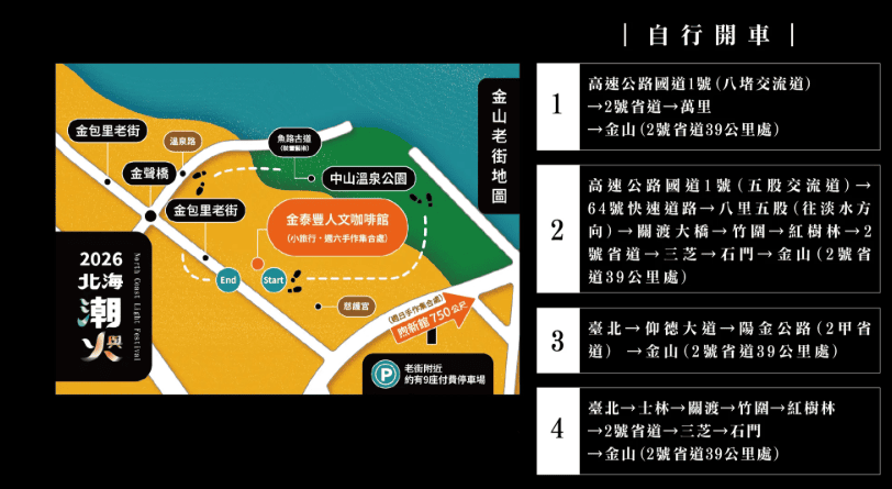 2026北海潮與火完整攻略｜金山中角灣火舞光影藝術節，交通時間金山老街美食一次看