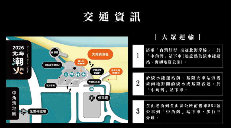 2026北海潮與火完整攻略｜金山中角灣火舞光影藝術節，交通時間金山老街美食一次看